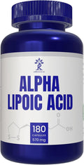 Alpha Lipoic Acid (ALA) 570 mg Capsules - 180 Count Gluten Free Non-GMO Vegan