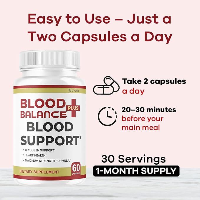 (2 Pack) BloodBalance Plus Capsules - Official BloodBalance Plus Support Supplement Premium Pills All Natural Advanced Formula Multivitamin for Overall Health &amp Wellness 120 Capsules for 2 Months