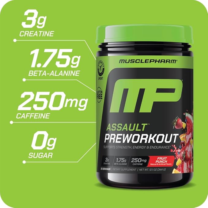 Muscle Pharm BCAA &amp Assault Pre-Workout Bundle – Boost Energy Strength and Recovery