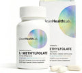 CleanHealthLab L-Methylfolate 15mg 5-MTHF Active Folate - Maximum Potency Methylated Vitamin B9 Supplement - Support for Brain Health Energy Nerves and Methylation with No Fillers (60 Count)