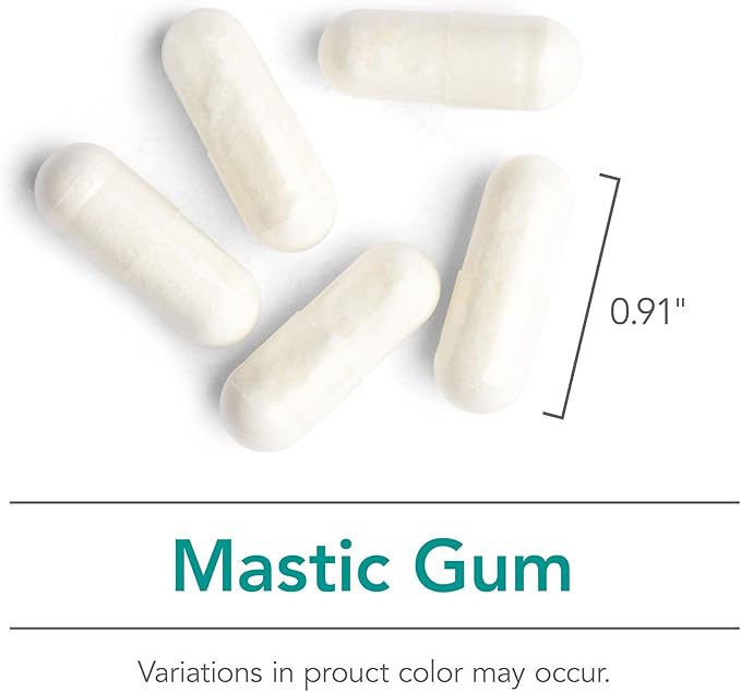 Allergy Research Group NutriCology Mastic Gum - Supports Digestive Comfort - Delivers 1000 mg Chios Mastic Gum Resin per Serving - Vegetarian &amp Hypoallergenic - 60 Servings - 120 Capsules