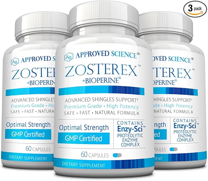Approved Science Zosterex - Extra-Strength L-Lysine 1000mg Vitamin B Complex Zinc - Immune Support &amp Cold Sore Treatment - 180 Vegan Capsules - 3 Bottles