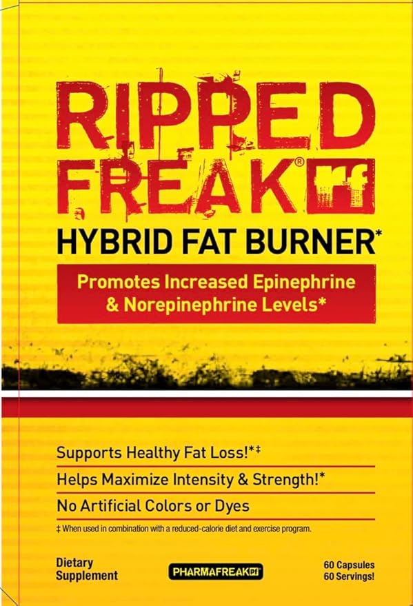 Pharmafreak Ripped Freak | Thermogenic &amp Metabolic Support | Energy &amp Focus for Training | Green Tea Green Coffee &amp Plant Extracts | 60 Vegan Capsules
