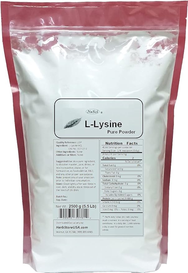 L-Lysine HCl Lysine Pure Powder (500 Grams (1.1 lb))