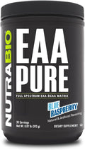 NutraBio – EAA Pure – BCAA Powder– Muscle Repair and Recovery– Pre or Post Workout - Amino Acid Supplement – All Day Recovery 30 Servings Blue Raspberry