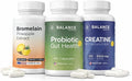 Bromelain + Probiotics + Creatine Digestive Balance Muscle Energy &amp Active Wellness Bundle