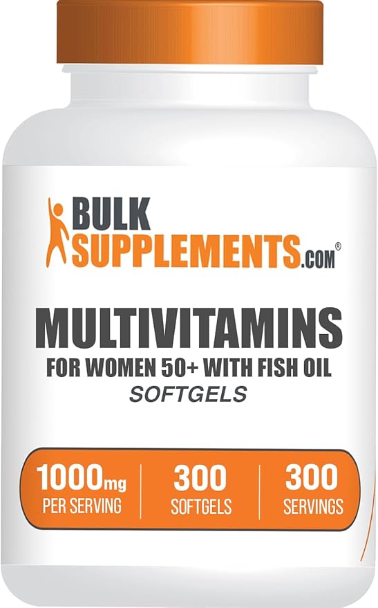 BulkSupplements.com Multivitamin for Women 50 Plus Softgels - Women's Daily Vitamins Multimineral Supplement - Complete Multivitamin with Fish Oil - 1 Softgel per Serving 300 Count (Pack of 1)