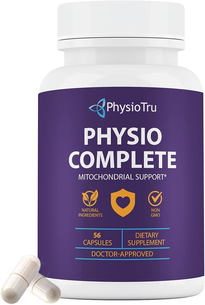 PhysioTru Physio Complete CoQ10 Supplement - Superior Nutrient Absorption Antioxidant &amp Energy Support - Coenzyme Q10 Ubiquinone with Fulvic Acid Magnesium Taurate &amp Reishi Extract - 1 Pack