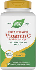 Nature's Way Extra Strength(1) Vitamin C with Rose Hips Supports Immune Health* Collagen Production* High Potency Vitamin C 250 Capsules (Packaging May Vary)
