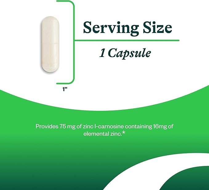 Seeking Health Zinc Carnosine - Digestive Health &amp Immune System Support Supplement - Zinc L-Carnosine Capsules for Antioxidant Support - 60 Capsules