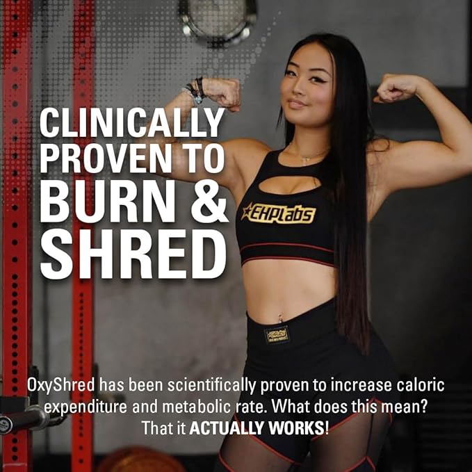 EHP Labs OxyShred Pre Workout Powder &amp Shredding Supplement - Preworkout Powder with L Glutamine &amp Acetyl L Carnitine Energy Boost Drink - Wild Melon 60 Servings