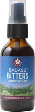WishGarden Herbs Badass Bitters Organic Digestive Bitters Gentian Root &amp Fenugreek Herbal Formula for Bloating &amp Digestion Swedish Bitters Liquid Spray Gluten-Free Vegan 2oz