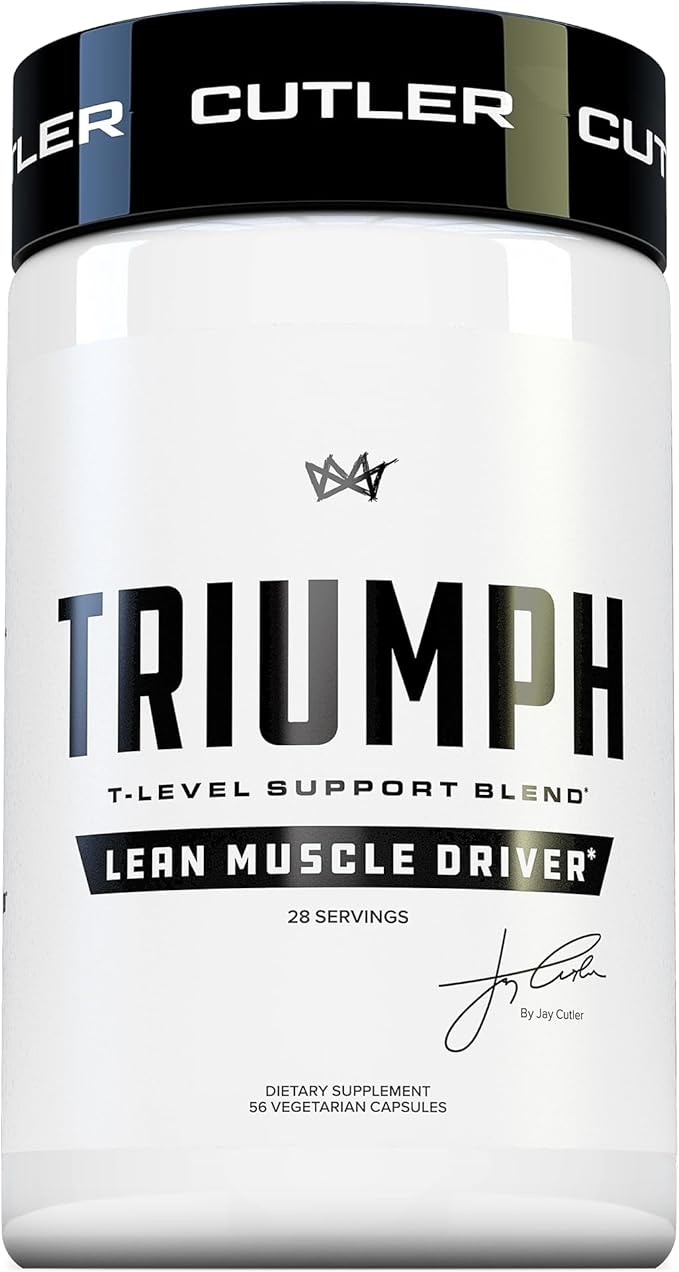 TRIUMPH Testosterone Booster for Men: Best Test Booster and Estrogen Blocker for Men with DIM KSM 66 Ashwagandha and Boron Citrate Build Natural Lean Muscle Mass and Strength 56 Veggie Capsules