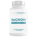 PUREHEALTH RESEARCH ReGrow - Hair Growth Vitamins - Hair Supplement for Scalp &amp Thickness Support - with Saw Palmetto Biotin Hydrolized Bovine Collagen Hydrolized Keratin &amp More - 60 Capsul