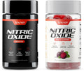 Snap Supplements Nitric Oxide Booster + Nitric Oxide Beet Root Gummies Bundle 90 Vegetarian Capsules + 60 Peach Gummies