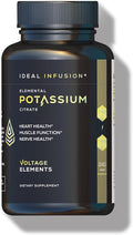 Potassium Citrate 1430mg - Heart &amp Kidney Health Electrolyte Balance Nerve Function - Elemental Potassium 500mg (240 Capsules) Vegan