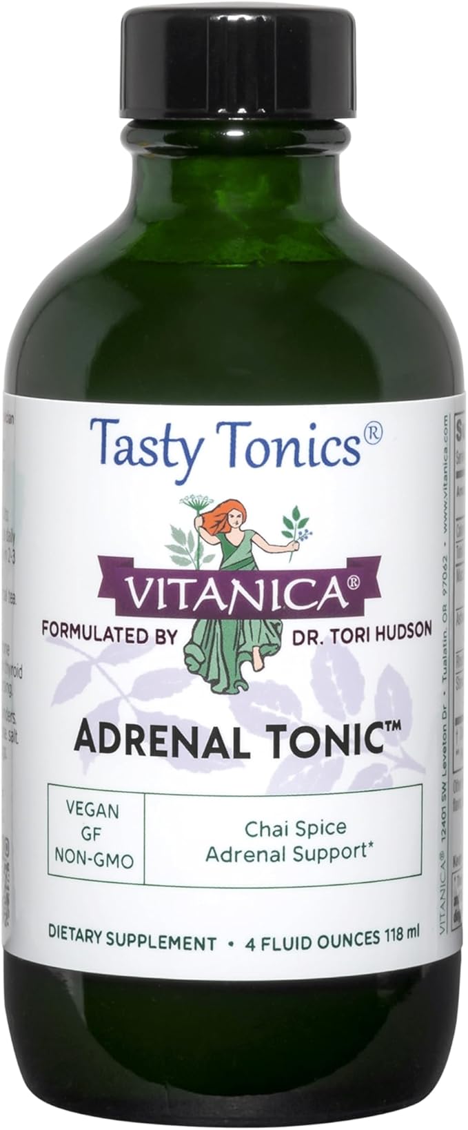 Vitanica - Adrenal Tonic Adrenal Support Vegetarian 4 Ounce (Packaging May Vary)