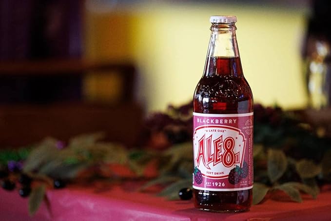 Ale 8 One Blackberry Glass Bottles 12 ounces Pack of 4 100% Kentucky Soft Drink
