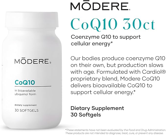 Modere CoQ10 - Bioavailable Coenzyme Q10 Supplement Designed to Support Cellular Energy Production and Everyday Wellness - 30 Capsules