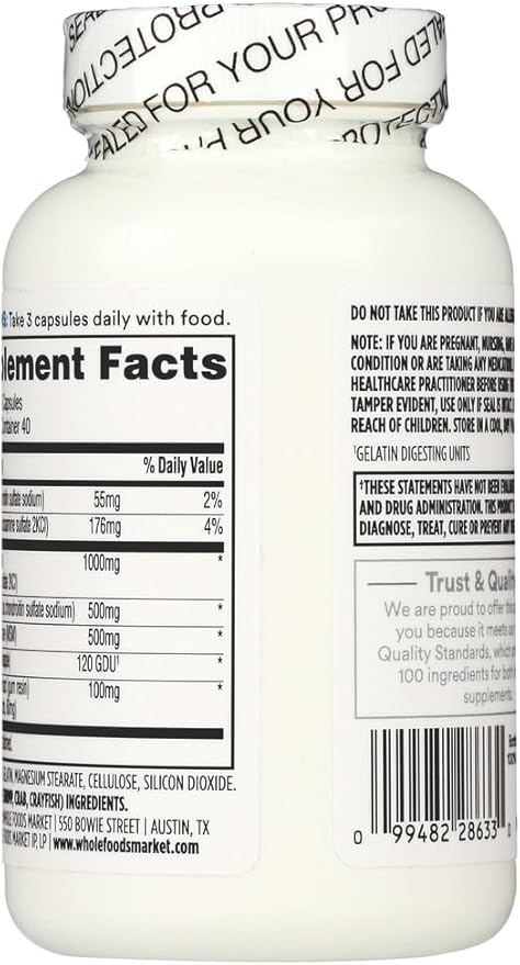 365 by Whole Foods Market Glucosamine Chondroitin and MMS 120 Capsules