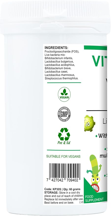 VitaBio Kids Complex: Delicious Sachets for Growing Tummies &amp Strong Immunity - Daily Probiotics for Kids &amp Toddlers (1 Billion CFU Multi-Strain)