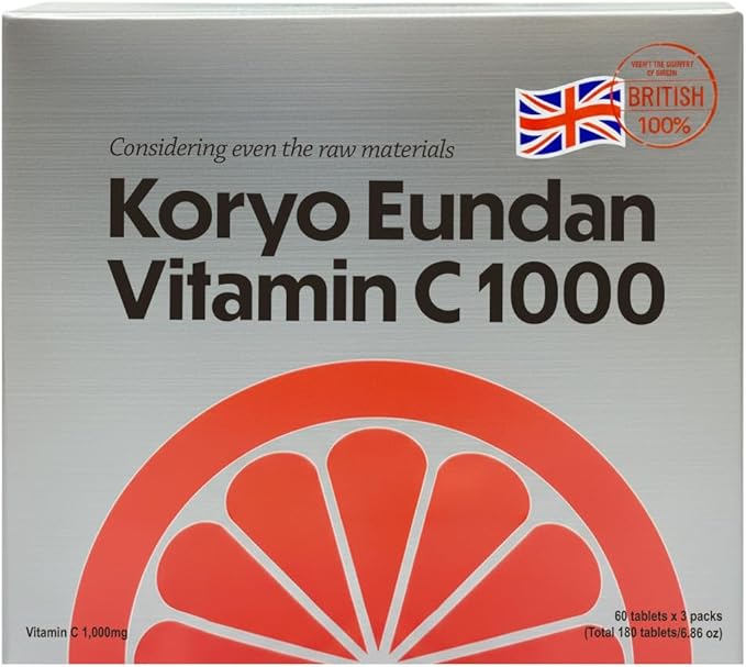 Korea Eundan High Potency Vitamin C 1000mg 180 Tablets (6-Month Supply) Individually Packed for Freshness &amp Portability/Korea 고려은단180