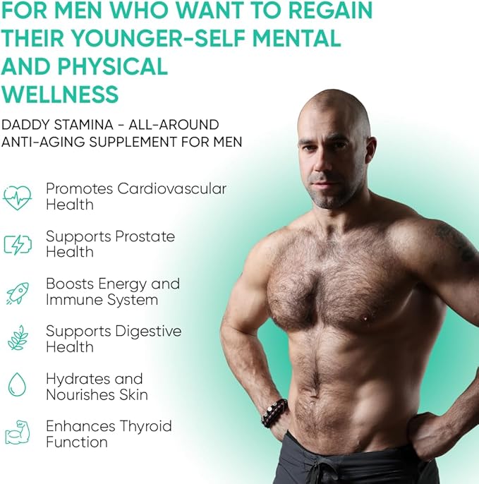 Daddy Stamina Sea Moss Capsules - Pure Seaweed Supplement for Energy and Skin Health Ultimate Anti-Aging Natural Supplement for Men