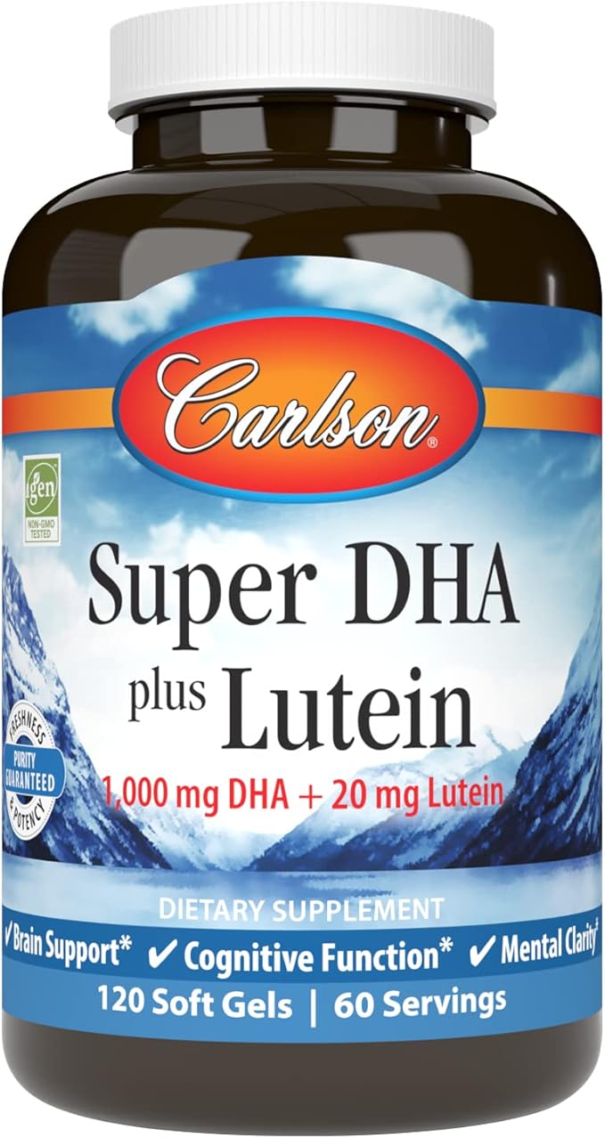 Carlson - Super DHA Plus Lutein 1000 mg DHA + 20 mg Lutein 120 Softgels