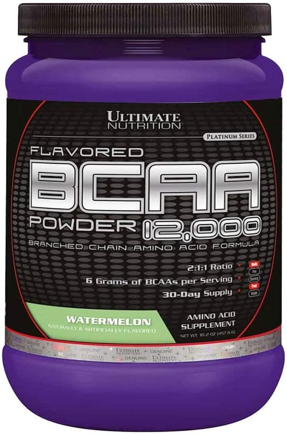 Ultimate Nutrition Flavored BCAA Powder - Caffeine Free with 3g Leucine 1.5g Valine 1.5g Isoleucine - Post Workout Amino Acid Supplement Grape 30 Servings