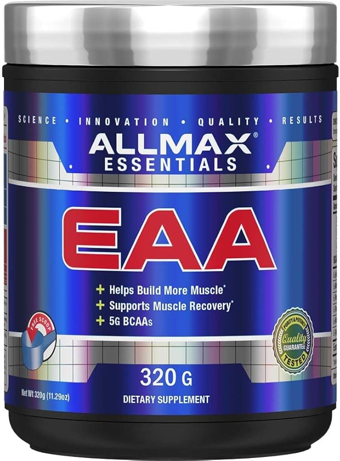 ALLMAX Essentials EAA Unflavored - 320g Powder - Helps Build More Muscle &amp Support Recovery - 5g BCAAs - Vegan &amp Gluten Free - 30 Servings