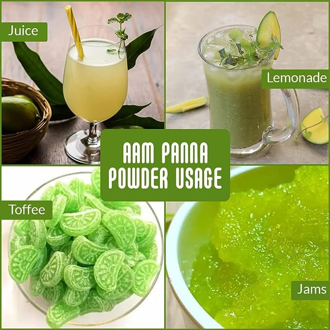 Yeshvi NATURAL Aam Panna &amp Sugarcane Juice Drink Powder Combo Pack Instant Drink Mix Healthy Drink Fruit Juice 300gm