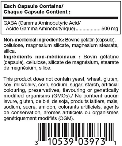 Douglas Laboratories GABA 500 mg. | Amino Acid Support for Brain Neurotransmitters Sleep Cycles and Body Temperature | 60 Capsules