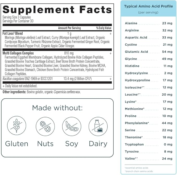 Ancient Nutrition Multi Collagen Advanced Lean Capsules 90 Count + Multi Collagen Protein Powder Unflavored 40 Servings