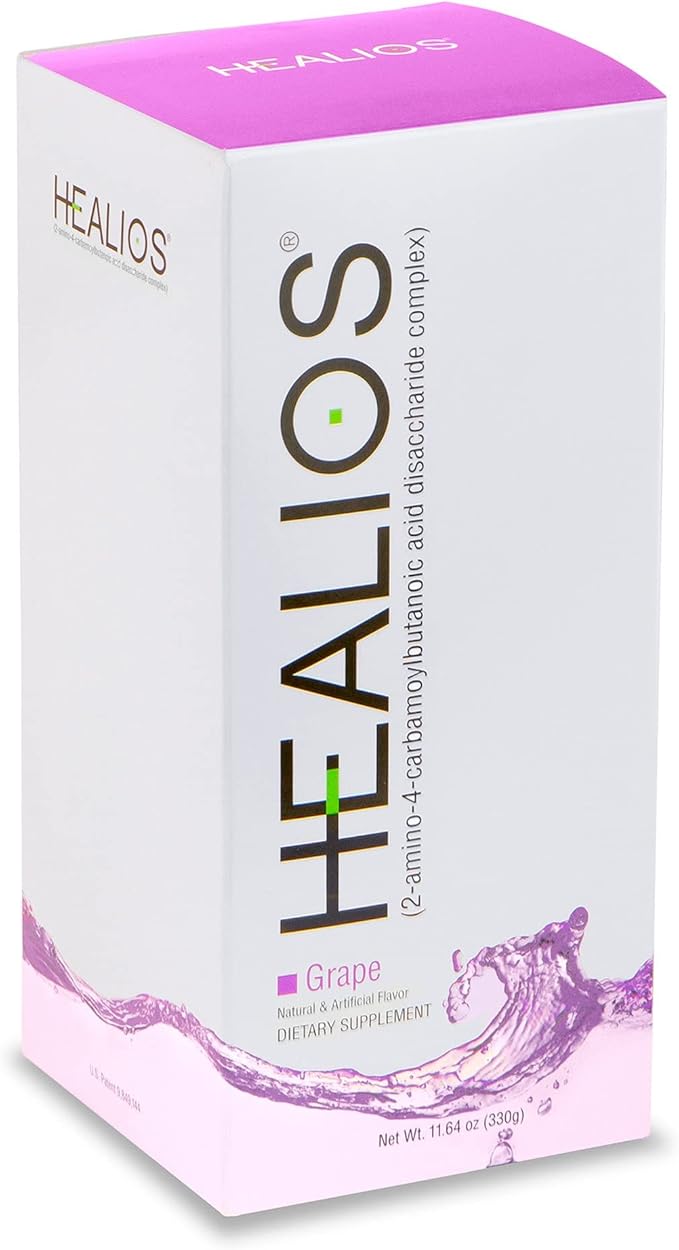 Healios Grape Flavor Oral Health and Dietary Supplement Powder Form Naturally Sourced L-Glutamine Trehalose L-Arginine 11.64 Ounces