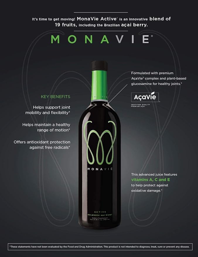 Monavie Active 1 Case | 4 Bottles 25.3oz Each