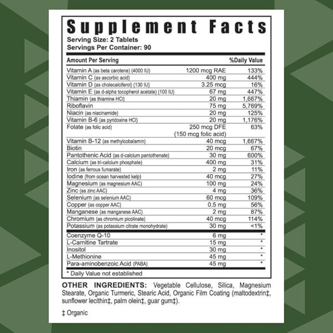 Youngevity Ultimate Daily Mega Multivitamin - 20+ Vitamins and Minerals w/ CoQ10 - Vitamins A C D E Zinc Folate Selenium Calcium Chromium and More - High Absorption 180 Tablets (Pack of 4)