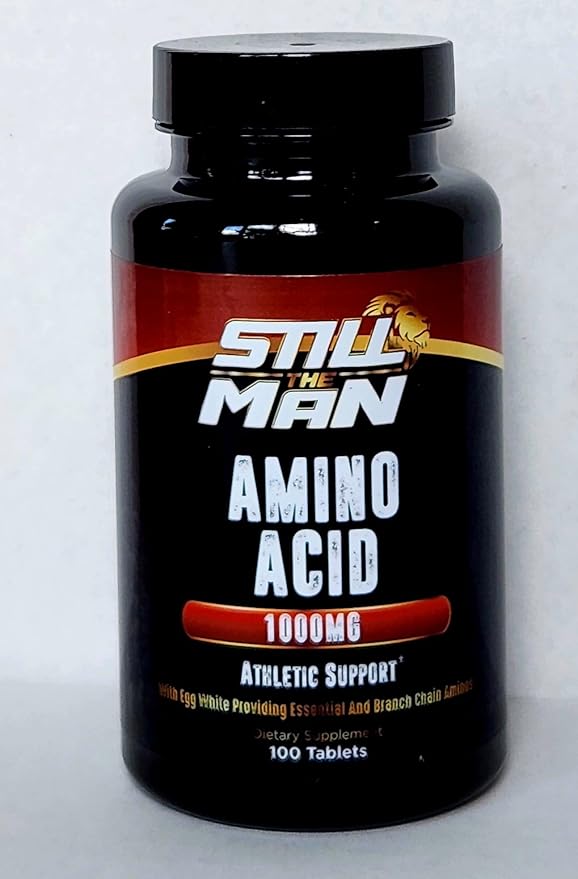 Still The Man Essential Amino Acid Athletic Performance and Support Supplement 1000mg 100 Tablets. Clean Free Form Amino Acid Blend.