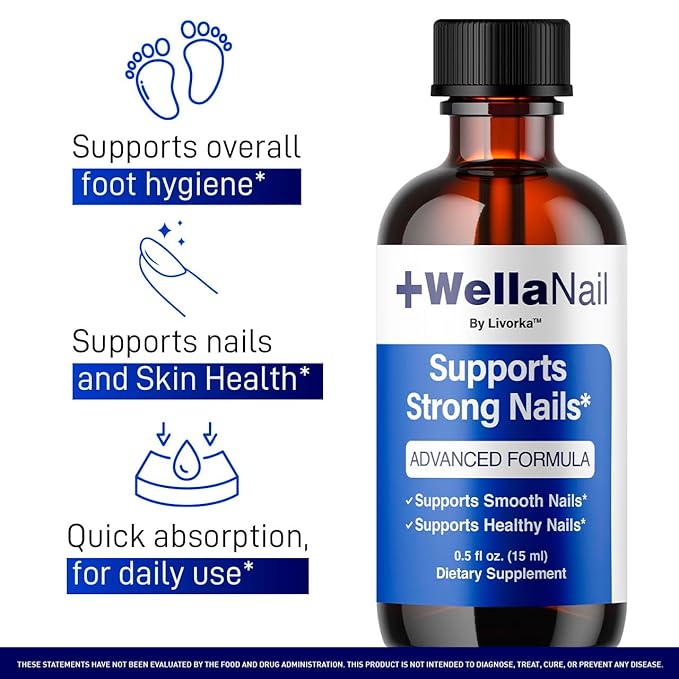 (2 Pack) WellaNail Drops - Official Wella Nail Advanced Liquid Drop Supplement - Maximum Strength All Natural WellaNail Premium Support for Overall Health &amp Wellness Reviews 2 Bottles for 2 Mont