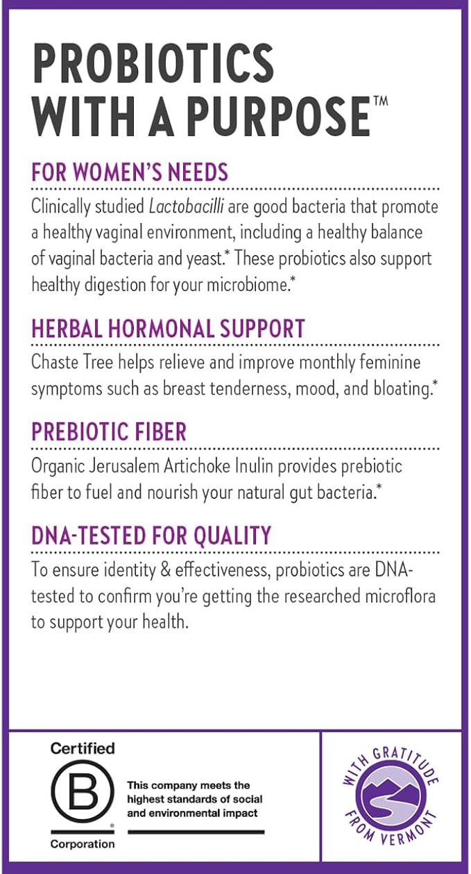 New Chapter Probiotics for Women - 60 ct (2 Month Supply) Women's Daily Probiotic with Prebiotics and Probiotics for Vaginal Health &amp Chaste Tree for Hormonal Support 100% Vegetarian Non-GMO