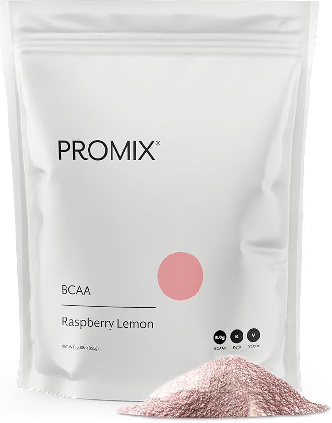 Promix BCAA Post-Workout Energy Powder - 5g Micronized BCAAs Sugar Free Plant Based Vegan Keto - Raspberry Lemon - 30 Servings (Pack of 1)