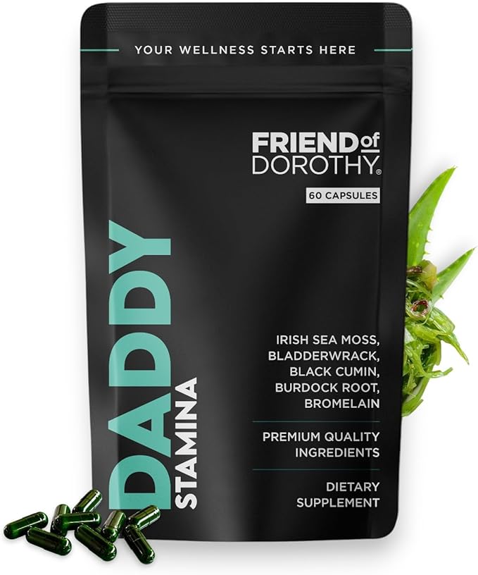 Daddy Stamina Sea Moss Capsules - Pure Seaweed Supplement for Energy and Skin Health Ultimate Anti-Aging Natural Supplement for Men