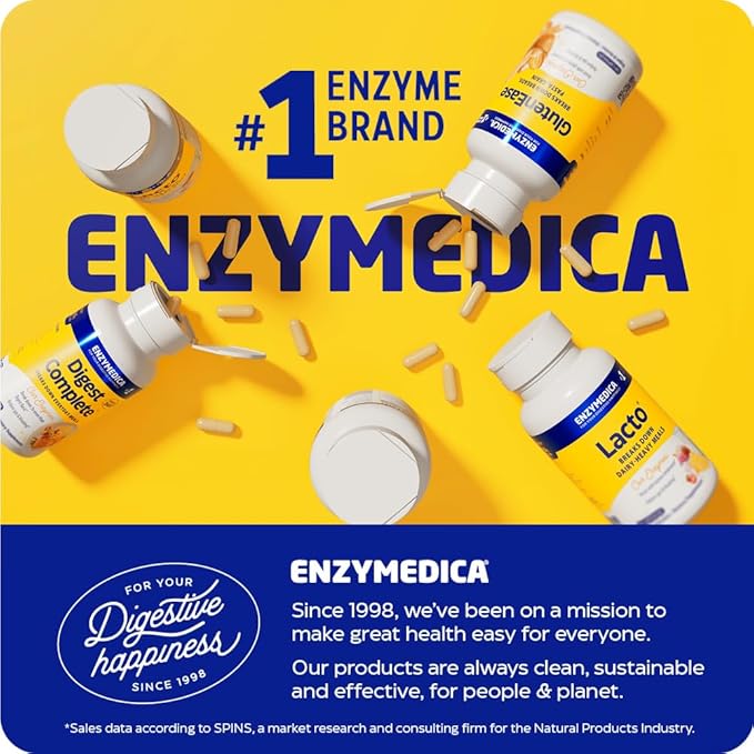 Enzymedica Digest Gold + ATPro Maximum Strength Digestive Enzymes Helps Digest Large Meals for Gas and Bloating 240 Capsules