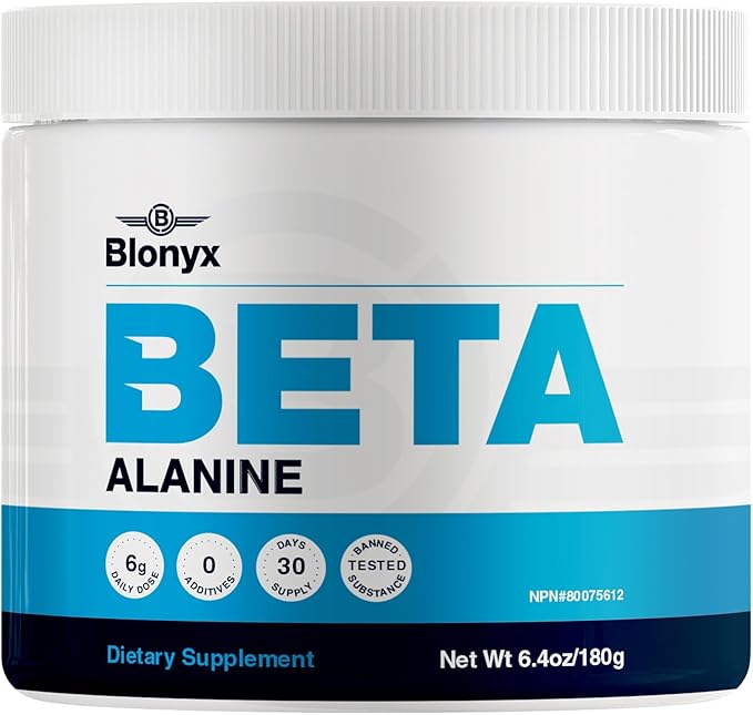 Beta-Alanine Supplement - Enhances Muscular Endurance &amp Work Capacity 6g Daily Dose 30-Day Supply