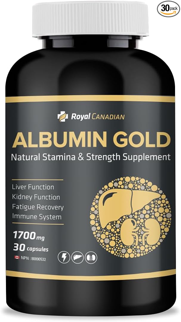 Royal Canadian Albumin Gold 1700mg | Liver Function | Fatigue Recovery | Immune System (30 x 1700mg Capsules)