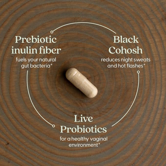 New Chapter All-Flora Probiotic Menopause Balance Ultra-Concentrated Probiotics for Women with Black Cohosh for Menopause Hot Flashes 100% Vegan 30 Vegan Capsules