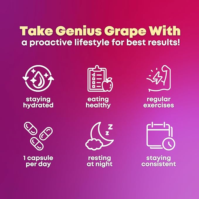 Resveratrol Complex Supplement with Clinically Tested Cognigrape Red Grape Extract OPC Proanthocyanidins - Antioxidant &amp Brain Health Support - 90 Veggie Capsules Non-GMO Gluten-Free Vegan