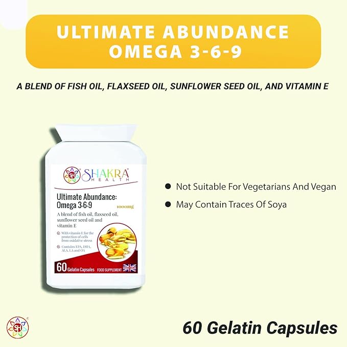 Ultimate Abundance: Omega 3-6-9 | The Complete Fish Oil Supplement - Spirituality Science &amp Supplements by Shakra Health