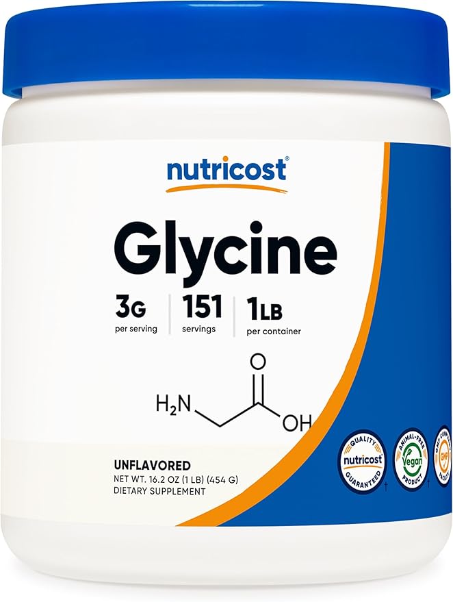 Nutricost Glycine Powder 1lb - Non-GMO Gluten Free