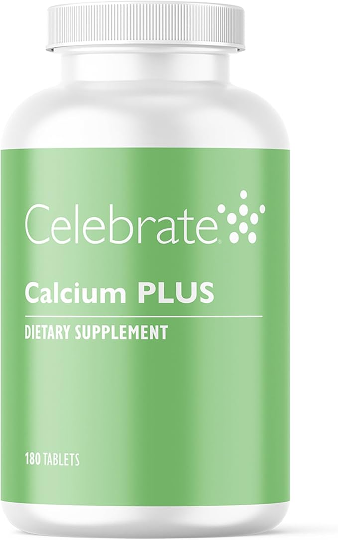 Celebrate Vitamins Calcium Plus – 600mg Calcium Citrate 600 IU Vitamin D3 &amp 50mg Magnesium for Post Bariatric Surgery - Gluten-Free &amp Sugar-Free - 180 Non-Chewable Tablets