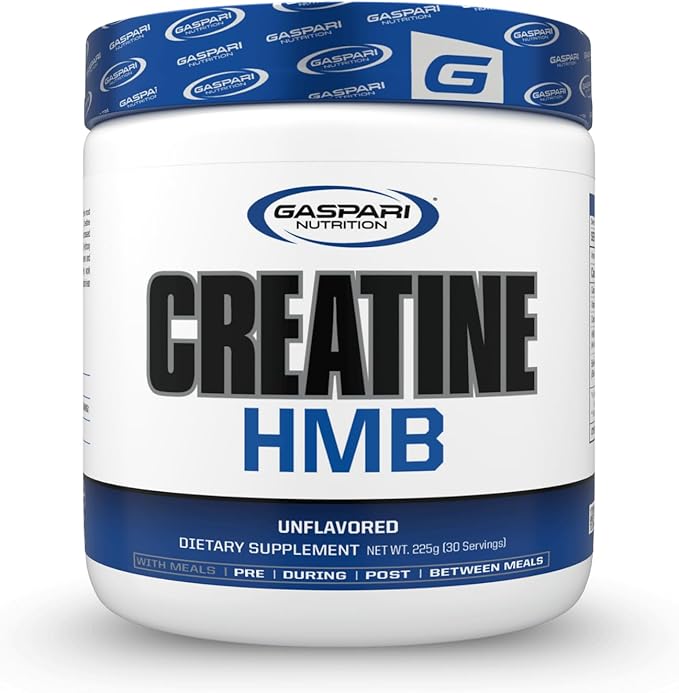 Gaspari Nutrition Creatine HMB Micronized Creatine Monohydrate and HMB Delivers Strength Muscle Protection and Training Performance (30 Servings Unflavored)
